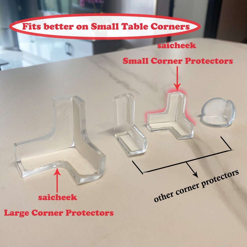 saicheek 12Pcs Small(Length: 1.4inch) Silicone Corner Protector Baby Proofing,Table Corner Protectors for Baby,Strong Adhesive T Shaped Baby Head Protector Table Corner Protectors for Furniture (12) - Image 4